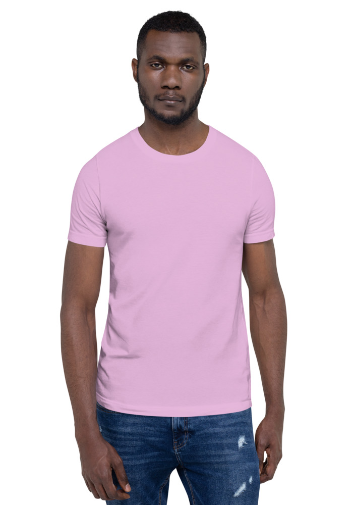 Bella + Canvas 3001 T-shirt in Lilac for custom pet portrait embroidery