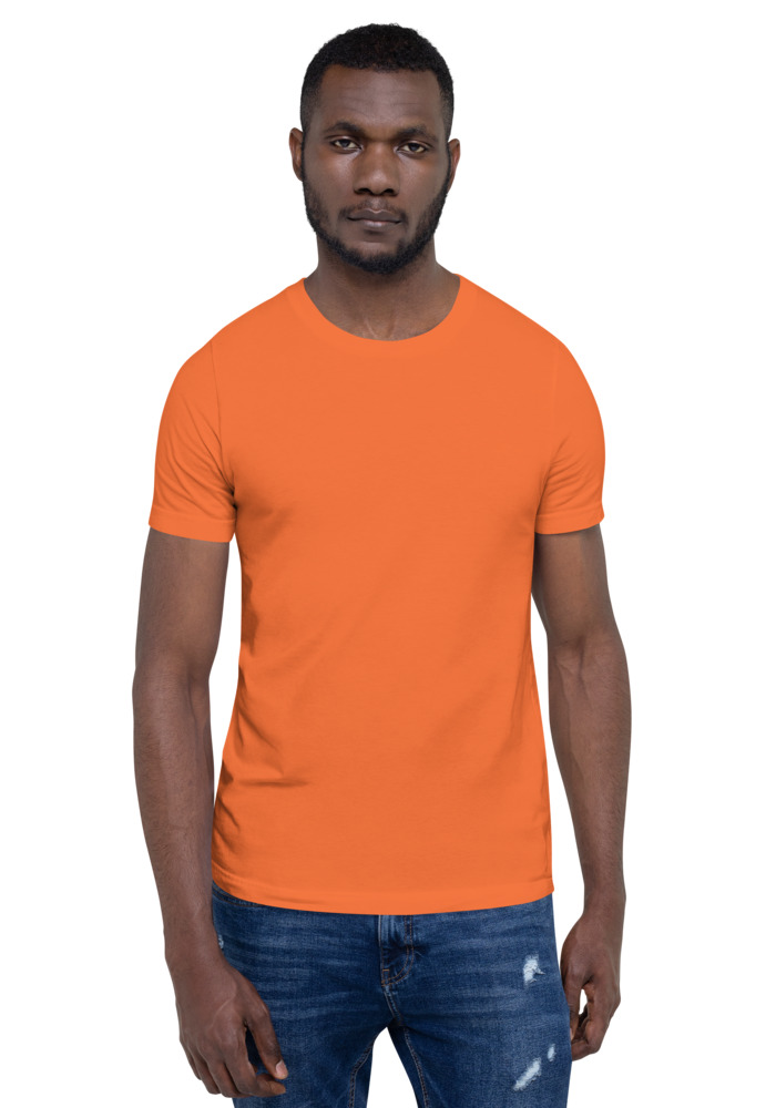 Bella + Canvas 3001 T-shirt in Orange for custom pet portrait embroidery