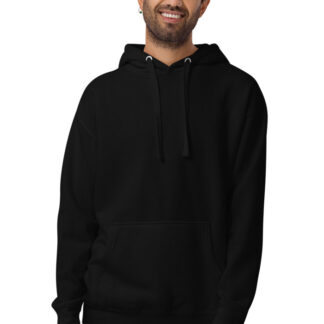 Cotton Heritage M2580 hoodie in Black for custom pet portrait embroidery